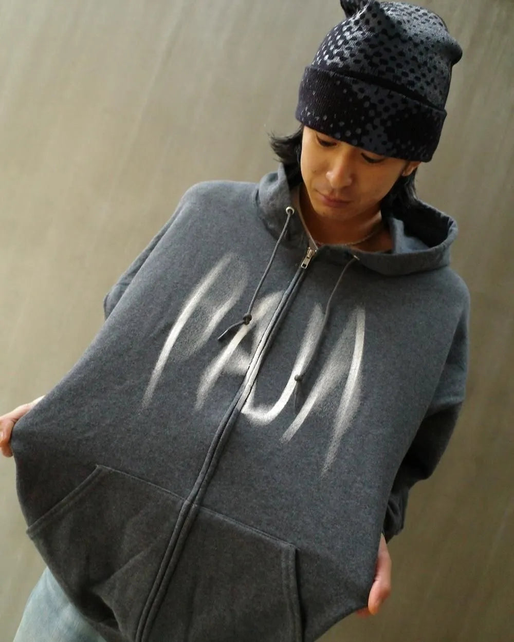 Motion logo zip-up hoodie