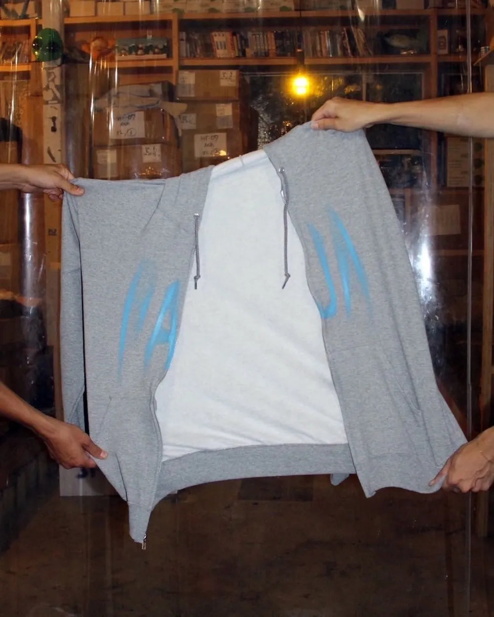 Motion logo zip-up hoodie